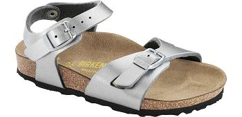 Rio Birkenstock Birko-flor Narrow Detske Strieborne | SK 450TCE